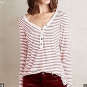 Red and white striped t.la henley